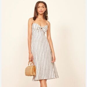 Reformation Linen Clara Dress in Buoy Stripe (Size 4)